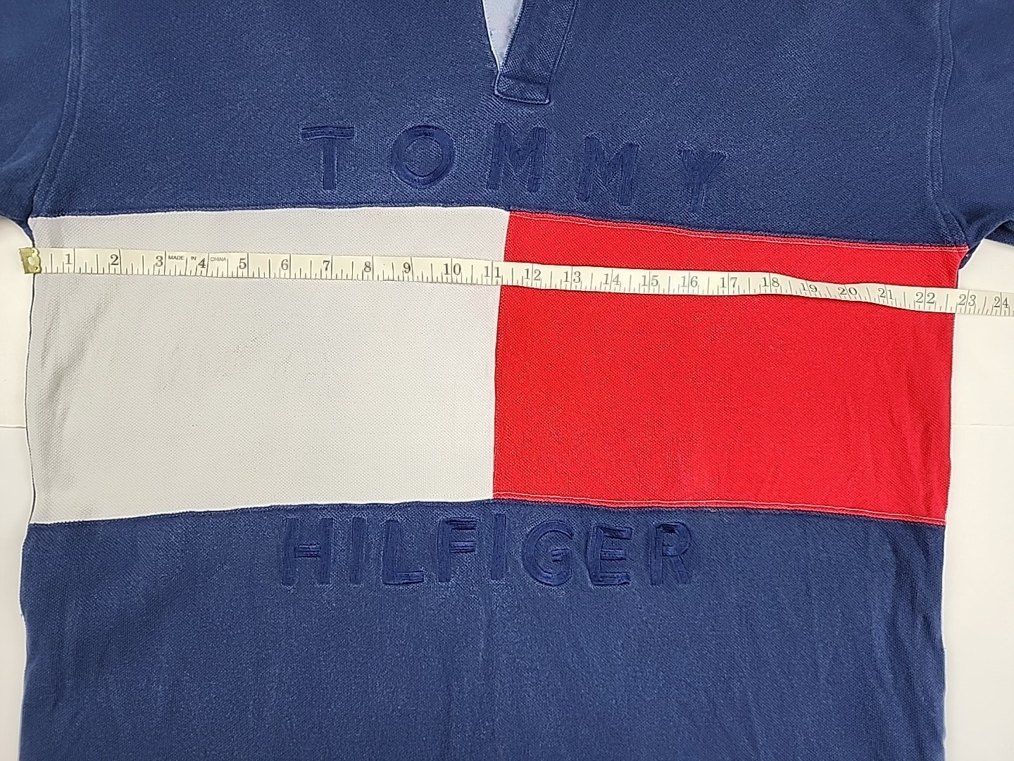 Vintage Tommy Hilfiger Polo Shirt Mens L Big Flag Embroidered Spell Out Logo thumbnail 15