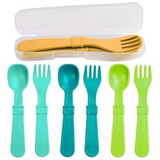 Toddler Forks and Spoons Set - 4x4 Utensils Set for Kids - Dishwasher and Mic...