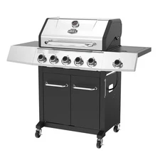 5 Burner Propane Gas Grill with Side Burner Warming rack BBQ