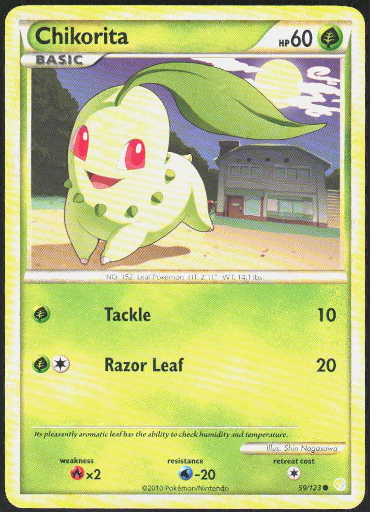 Chikorita 59/123 Common HeartGold SoulSilver LP Pokemon