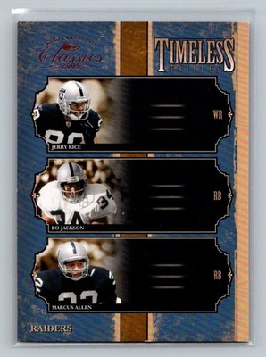 2005 Donruss Classics Timeless Triples #TT-9 Jerry Rice Bo Jackson Allen /1000