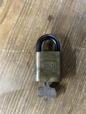 Vintage Brass Best Padlock Made In USA Keyed RX1