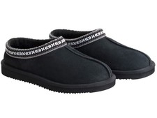Kirkland Signature Unisex Men's 7 Ladies' 8 Shearling Slippers, Black