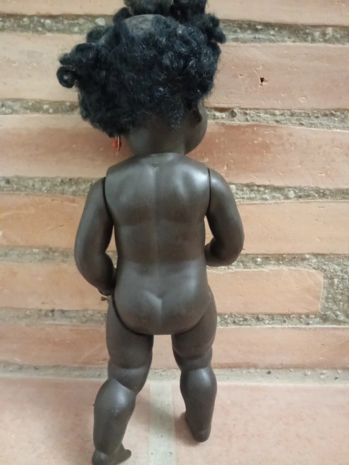 POUPON POUPEE ANCIEN NOIR CELLULOID-NANO/NANI-CONVERT-35 CM-YEUX EN VERRE- - Photo 3/4