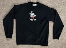 Disney Mickey Mouse Sweatshirt Mens Large Black Crewneck Graphic Pullover Casual