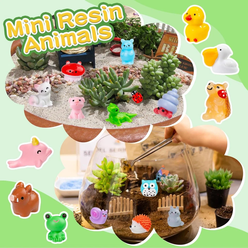 200 Pcs Mini Resin Animals Colorful Mini Animals Figures in Bulk Miniature Littl - Image 4 of 4