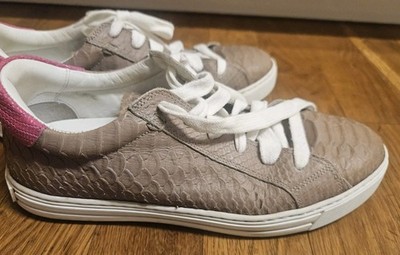 Dsquared2 Damen Sneaker 38 Turnschuhe Lederschuhe Schlangenmuster Krokostil