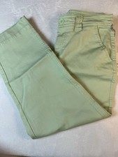 A New Day Womens Pants Green High Rise Straight Crop Stretch Classic Size 2R NWT