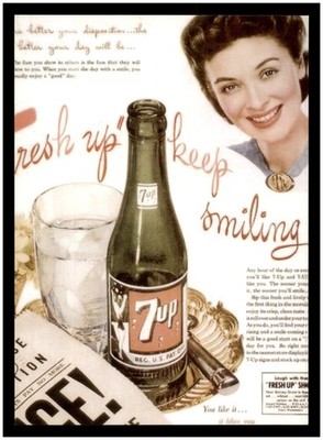 Postcard Humorous Drawing Cartoon Ad - 7Up Seven Up - Vintage Reproduction