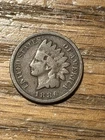1886 Indian Head Penny Cent, Scarcer Type-2 Variety, Crisp VG-F