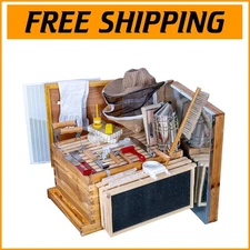 Durable Beehive Starter Kit with Beeswax Coated Frames & Comprehensive Tools