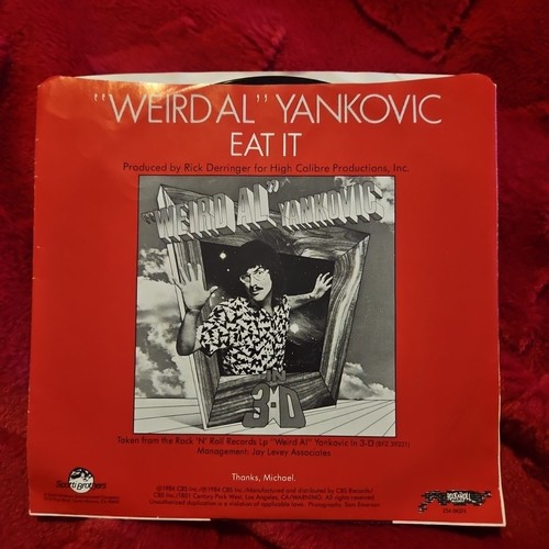 WEIRD AL YANKOVIC EAT IT/That Boy Could Dance - 45 Rpm W/sleeve Record VGC - Picture 2 of 2