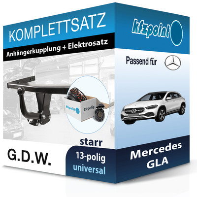 Für Mercedes GLA 04.2020-jetzt G.D.W. Anhängerkupplung starr + 13polig E-Satz FP