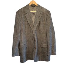 Vtg Brooks Brothers Men  s 44 L Blazer Sport Coat Houndstooth Camel Hair USA