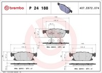 Brembo Bremsbelagsatz, Scheibenbremse P 24 188 FüR Ford USA Ford