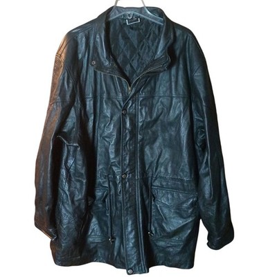 Mazzoni Men s 3x Black Leather Heavy Polyester Filled Ski Drawstring Waist Coat