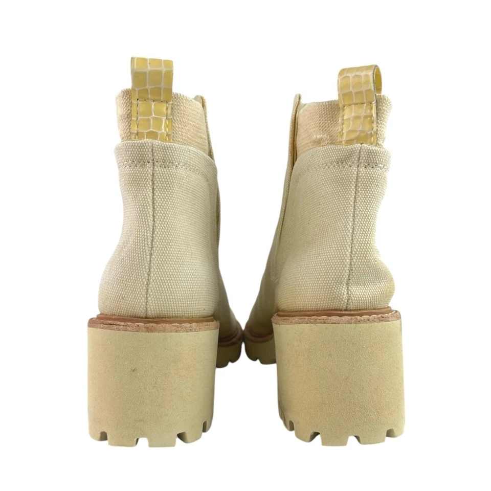 Dolce Vita Huey Mujer Beige Punta Redonda Plataforma Cuña Chelsea Botines Talla 8 Foto 3 de 4