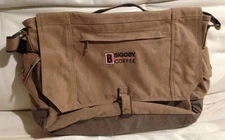Biggby Coffee Dri Duck Canvas Messenger Bag *NWT Clean*