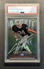 CHARLES WOODSON Rookie Auto 1998 Topps Finest Rare Silver Ink PSA 9 Mint RC