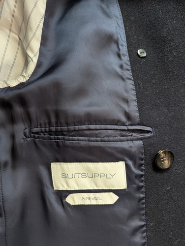 SUITSUPPLY Navy Blue Men's 100% Wool Peacoat 38R M Slim Fit 599$ MSRP - Picture 4 of 6