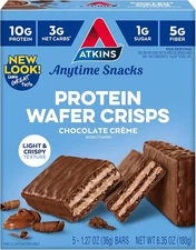 (Free Duty Tax) Atkins Chocolate Crème Protein Wafer Crisps, Protein Dessert