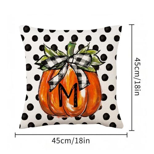Fall Decor Pillow Covers 18x18 Inch Autumn Thanksgiving Harvest Polka