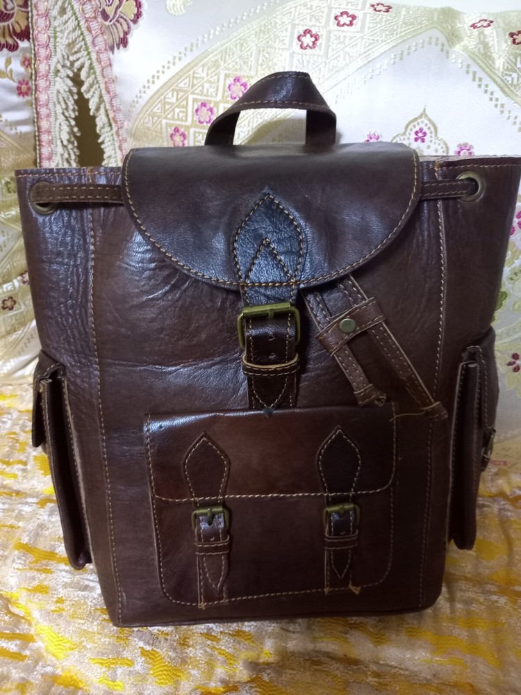 Moroccan Leather Backpack , Mens Backpack,