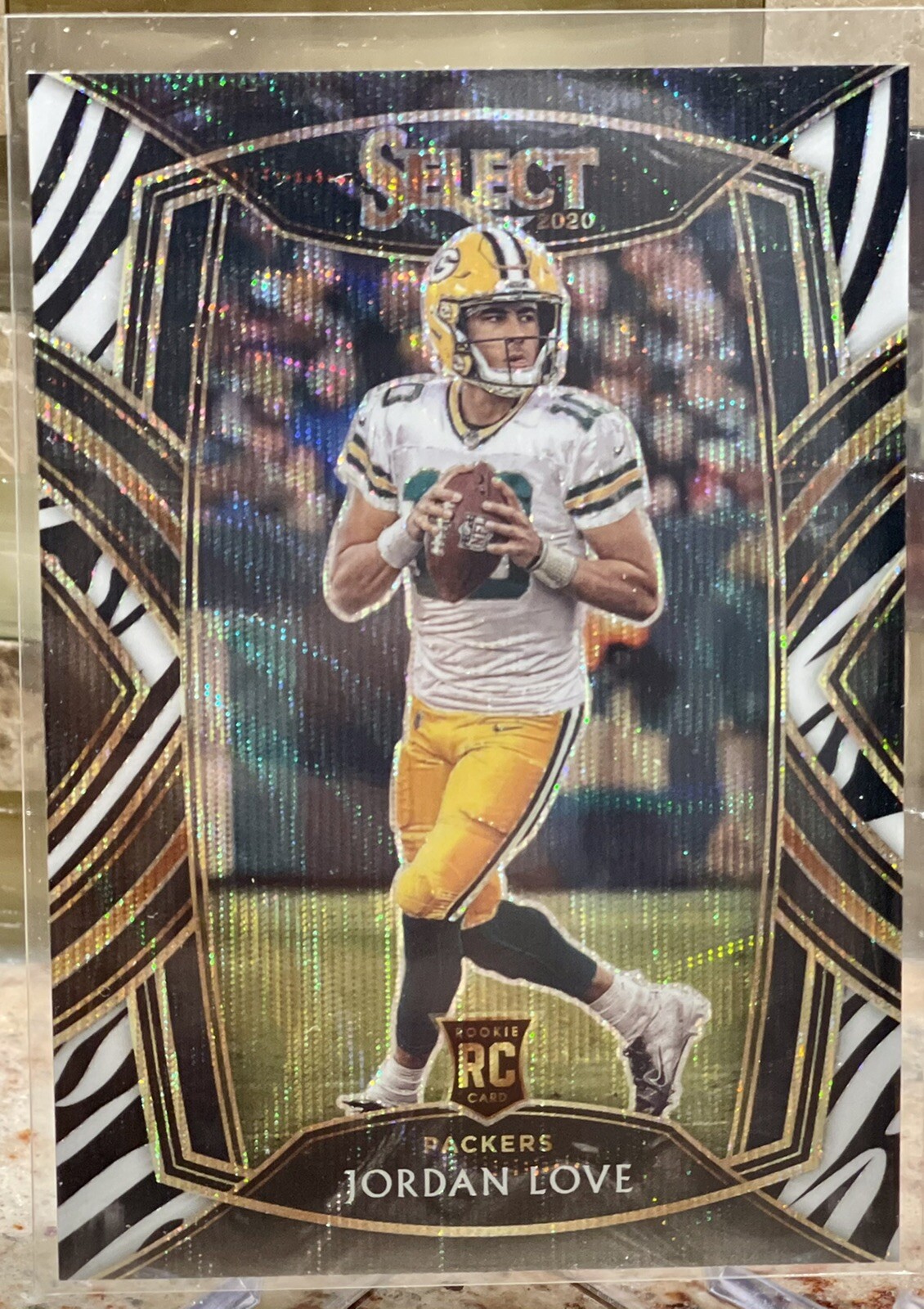 2020 Panini Select JORDAN LOVE ZEBRA Club Level Rookie Card Case Hit - Packers