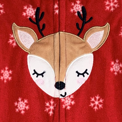 Baby By bon bebe Reindeer Christmas Sleeper Girls Fleece Footed Size 0-3M - Bild 2 von 9