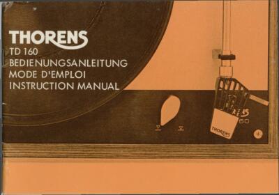 Bedienungsanleitung-Operating Instructions für Thorens TD 160 
