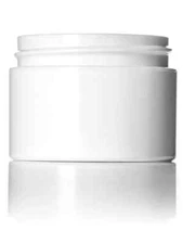 12 Pcs, 4 oz White PP Plastic Double Wall Straight Base Jar 70-400 Neck Finish