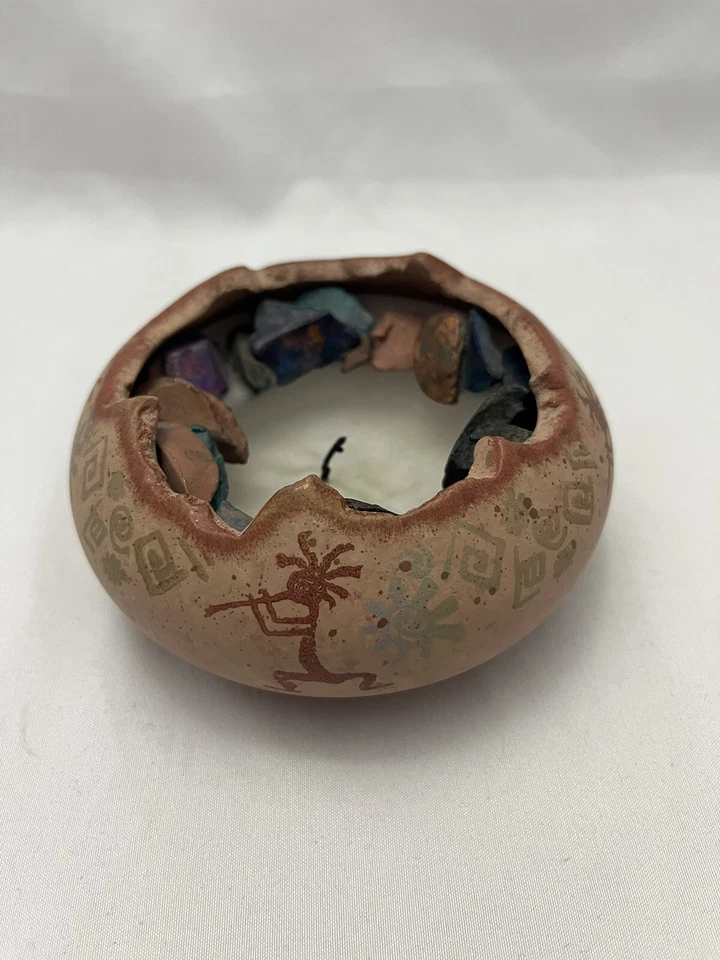 VINTAGE CANDLE/CANDLE HOLDER BY SALSA STYLE ART STUDIO HAND MADE KOKOPELLI ART - Image 2 of 4