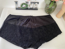 Vintage 1980s Black Hip Hugger Satiny Panties Lace Bow Size 9 Waist 18" NWOT