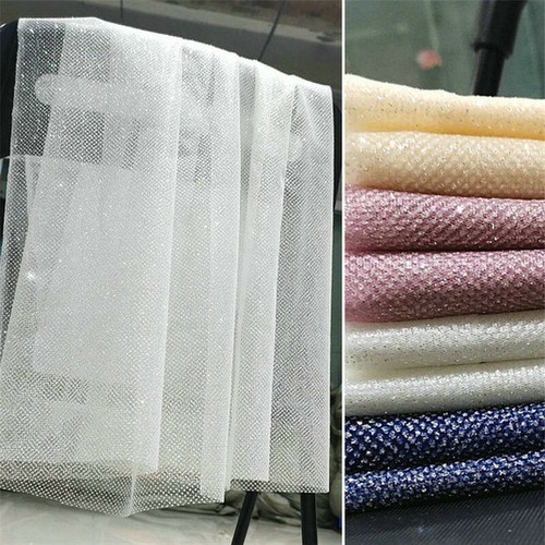 Silber kleine Strass Tüll Netz Stoff 59" Breite 0,5 Jahre Braut Hochzeit Dekor - Bild 11 von 15