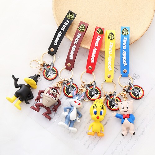 Looney Tunes Keychain Figure Keyring Bugs Bunny Daffy Duck Charm Bag Pendant - Picture 1 of 19