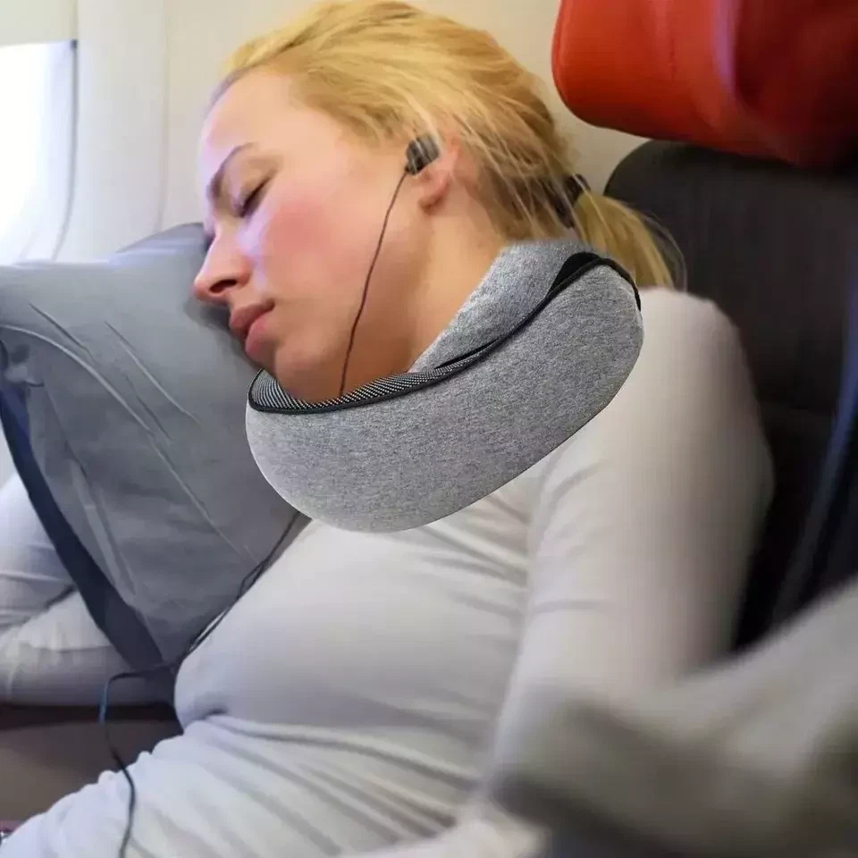 Travel Pillow, 100% Pure Memory Foam Travel Neck Pillow Airplane Neck Support
