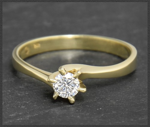 Lupenreiner Diamant Solitär Ring aus 585 Gold, 0,25ct Brillant in River D; 14K - Bild 3 von 7