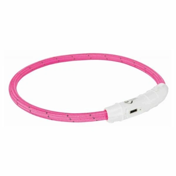 Collar de perro intermitente Trixie USB anillo recargable a prueba de salpicaduras paseo para cachorro Foto 4 de 4