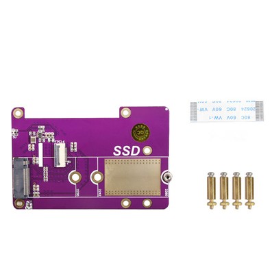 For Raspberry Pi 5 PCIe to M.2 NVMe SSD Supports X1, Gen2 and Gen3