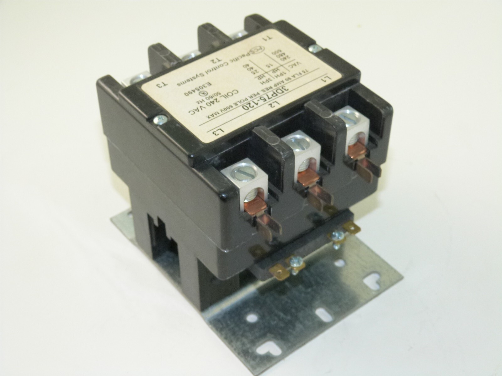 Pacific Control Systems Pacific Control Systems 3DP75-120 240V Coil Definite Purpose Contactor ...