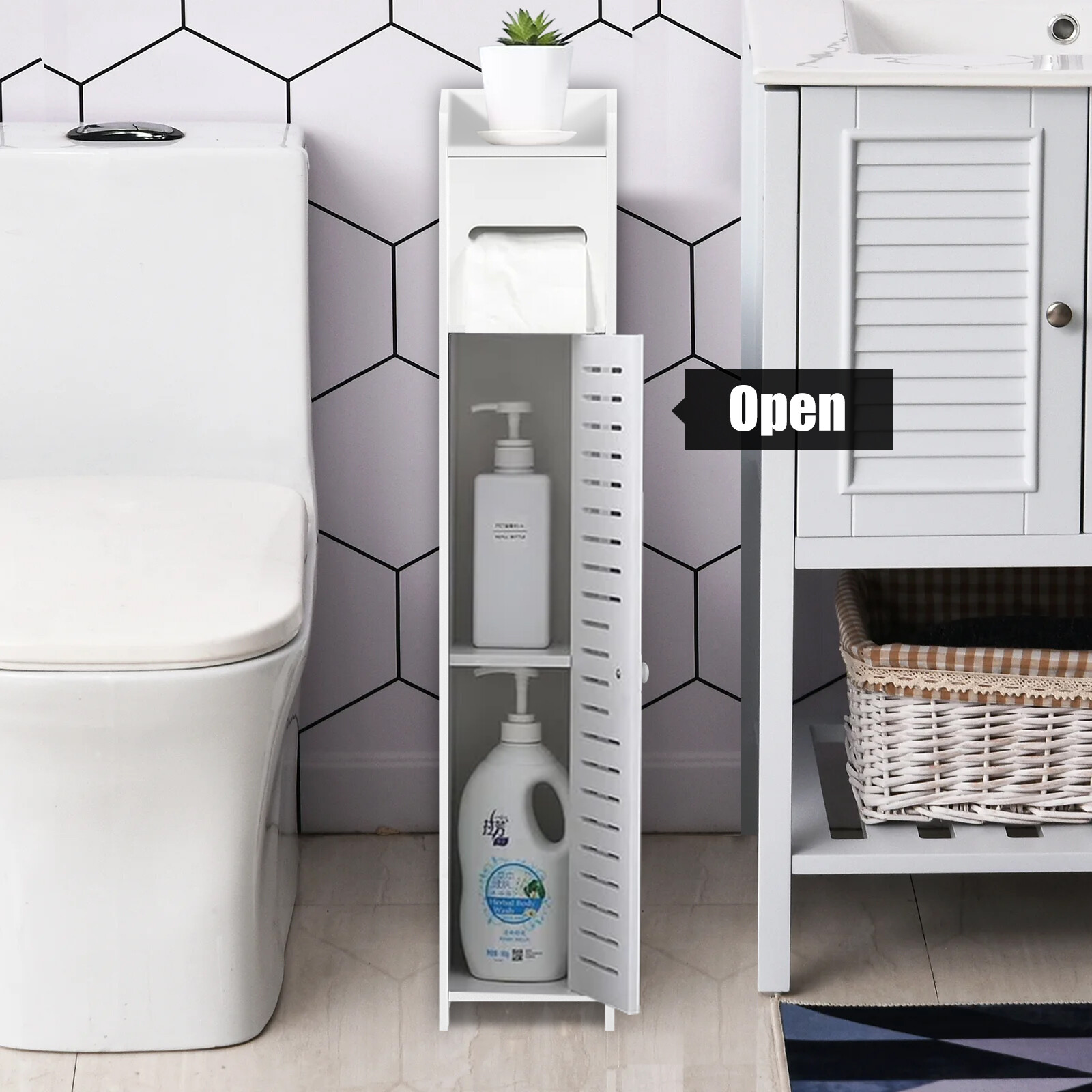 Corner Small Bathroom Storage USA SHIP Narrow Bathroom