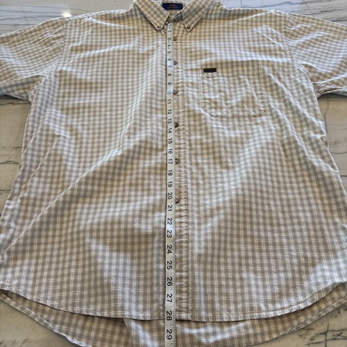 Pendleton Men's Classic 100% Cotton Button Down S/S Shirt - XL Beige Check - Picture 8 of 10