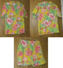 Cheryl Tiegs Vintage 1980's Bright Hawaiian Shirts 10, 12 and Shorts L 