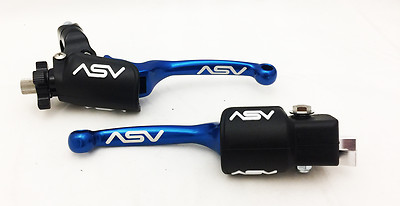 ASV F3 Front Brake Clutch Perch Levers Pair Pack Blue Dust Covers Raptor 660 All