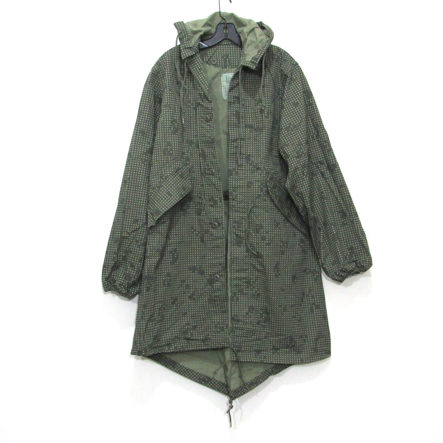 Military Night Camouflage Desert Storm Parka Mens Small Fishtail Hooded Jacket