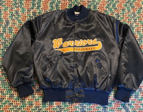 Vintage 90’s Holloway Made In USA Warriors Baseball Satin Bomber Jacket 2XL Fits XL Fits XL