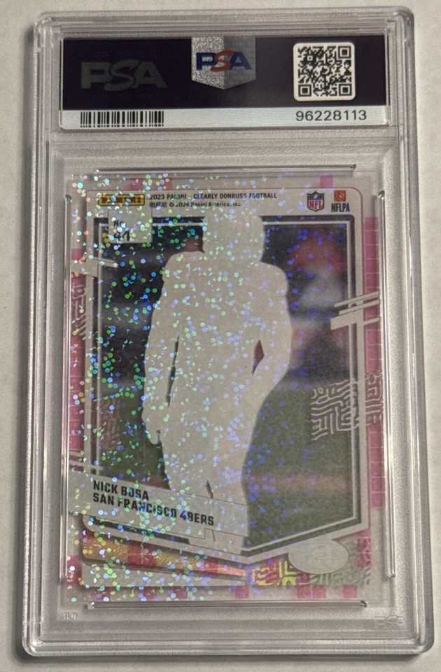 2023 Donruss Clearly Nick Bosa Techno /10 PSA 9 MINT - Image 2 of 2