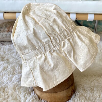 60s Mod Bucket Rain Hat Ivory Rain Resistant Packable Retro Vintage Cloche