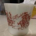 Fire-King Davy Crockett Original Vintage Oven Ware Milk Glass Flare Cup Mug