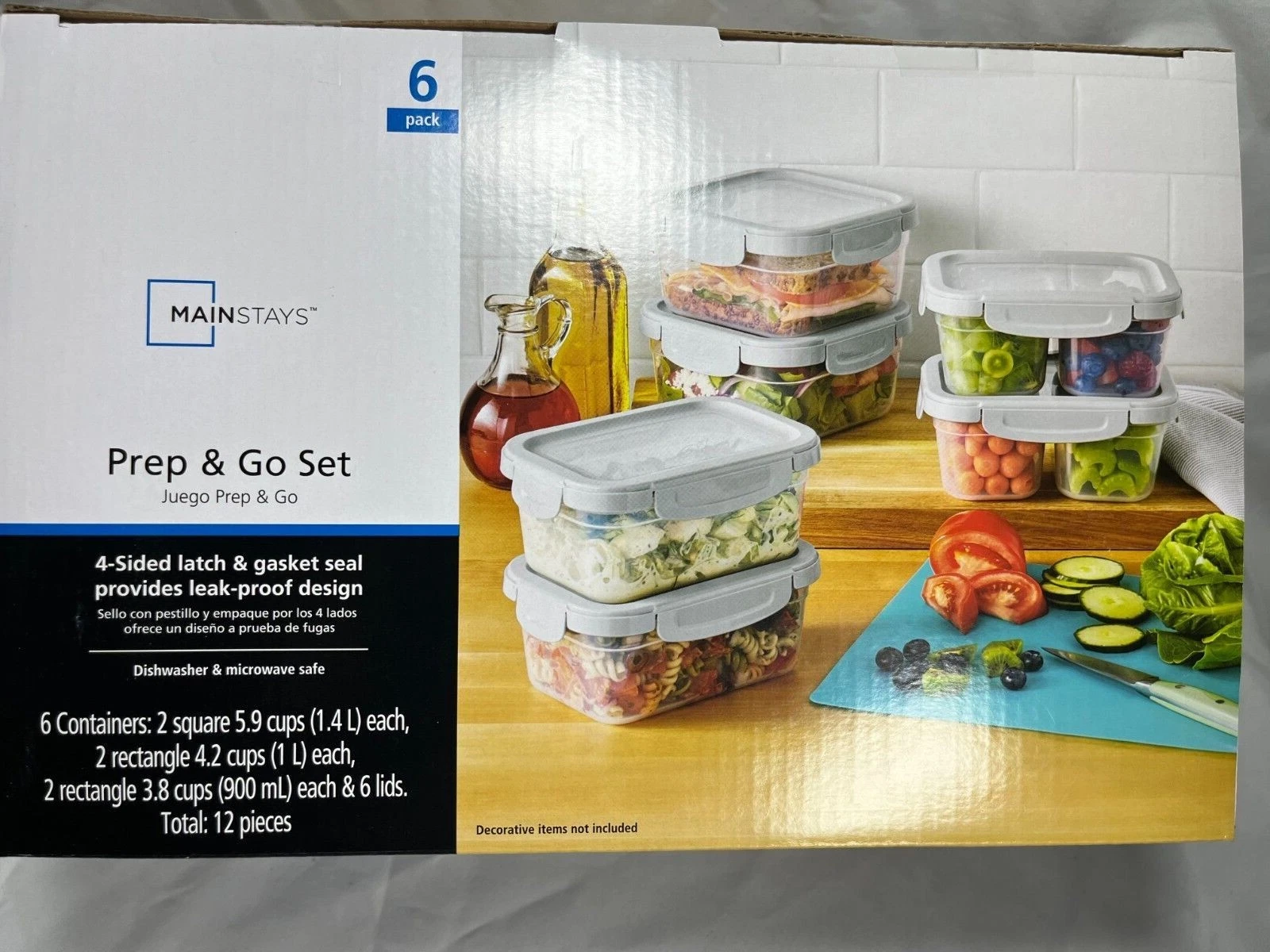 Meal Prep and Go Set Microwave and Dishwasher Safe 6 Pack Food Storage Container